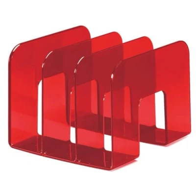 Image of Durable catalogue collector Trend, Upright for Magazines and Brochures, 2 Pieces, Red Transparent