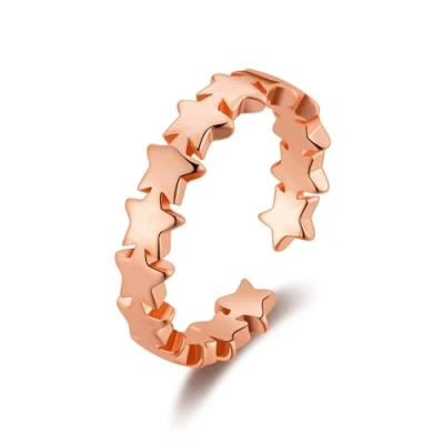 Image of Philip Jones Rose Gold Plated Adjustable Star Band Ring