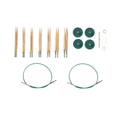 Image of Knit Picks Options 2 3/4&quot; Short Tip Square Interchangeable Wood Knitting Needle Set (Foursquare Sunstruck)