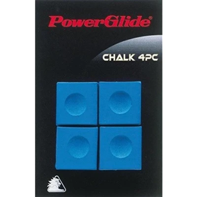 Image of Powerglide Snooker Pool Cue Tip Accessory Tournament Blue Chlak 4 piece Pack