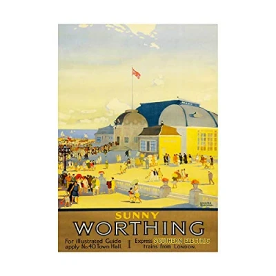 Image of Wee Blue Coo Worthing Sussex England Pavilion Theatre Sea Sun Frame Print Picture F12X1492