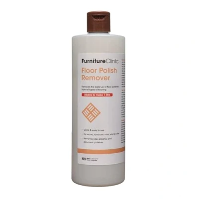 Image of Furniture Clinic Floor Polish Remover Removes the Build up of Polishes on all Wood, Laminate, Vinyl, Stone &amp; Tile Floors Concentrated Formula 500ml Dilutes to Make 1 Litre