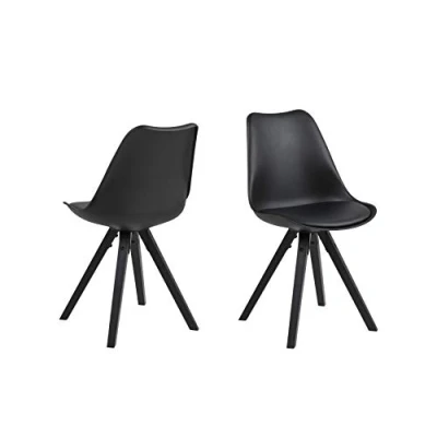 Image of Amazon Brand Movian Arendsee, Set of 2 Dining Chairs, 55 x 48.5 85 cm (L W H), Black