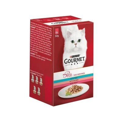 Image of GOURMET Mon Petit Fish Variety Tuna, Salmon, Trout Wet Cat Food 6x50g