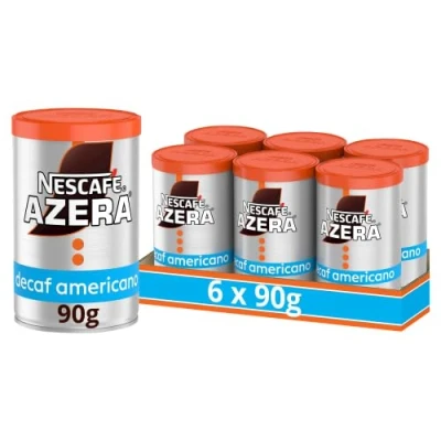 Image of NESCAFÉ Azera Americano Decaff Instant Coffee 90g (Pack of 6) (Packing May Vary)