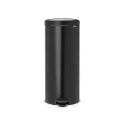 Image of Brabantia NewIcon Pedal Bin 30L (Matt Black) Soft Closure Kitchen Rubbish with Removable Inner Bucket + Bags