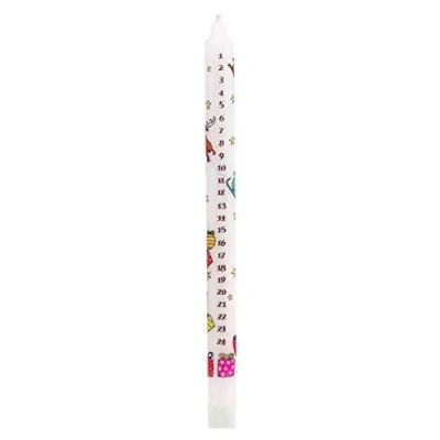 Image of Traditional Countdown To Christmas Advent Dinner Candle Santa&#039;s Sleigh And Reindeer Design