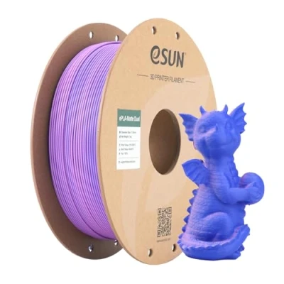 Image of eSUN Matte Dual Colour Filament, PLA Filament 1.75mm, Shine Free Color, Frosted Texture, 1KG Spool (2.2 LBS) 3D Printing for Printers,Purple Blue