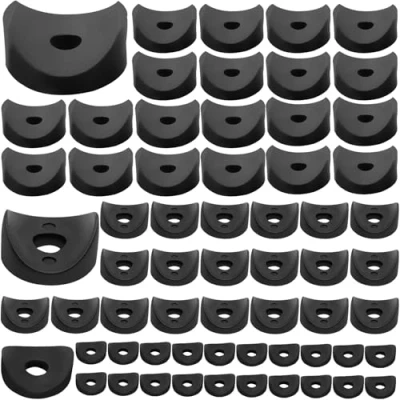 Image of 60pcs Saddle Spacers, 19 * 6 3/22 4/25 4 mm Black Plastic Spacer Washer, Washer Assortment Kit, Standoff Support Spacers Washers, Insulation Spacer, for M3/M4 Screws