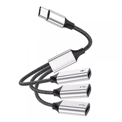 Image of DAYnagh USB C Hub Type USB2.0 Adapter Splitter With 60W Power Delivery OTG Port Fast Data Transfer &amp; Charging
