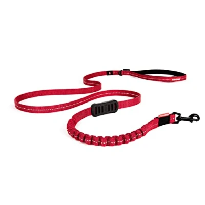 Image of EZYDOG Zero Shock LITE Dog Lead, Technology, Absorbing, 1.2m, Small Dogs, Medium Large Comfortable Padded Handle, Traffic Control, 48 inches (Red)