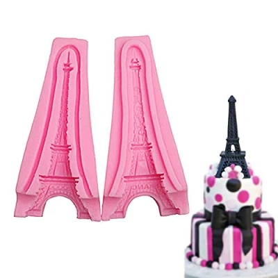 Image of 3D Eiffel Tower Mould, Silicone Cake Fondant Mold for Decoration Candy Pudding Chocolate Dessert Soap Resin Polymer Clay Mould
