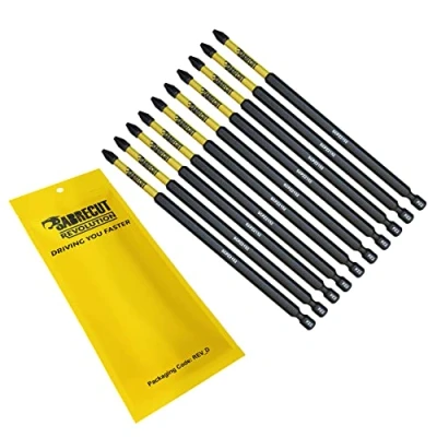 Image of 10 x SabreCut SCPZ2152_10 152mm PZ2 Magnetic Impact Screwdriver Driver Bits Set Pozi Pozidriv Heavy Duty Compatible with Dewalt Milwaukee Bosch Makita and More