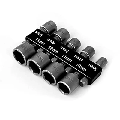 Image of Lanchoo Socket Set, 5 13 mm Adapter, 20 Pieces, Hexagonal Drill Adapter Tool Nut Nuts Bit for Drills or Cordless Screwdrivers