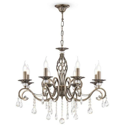 Image of Grace Chandelier Brass &amp; Crystal, 8 Light, E14