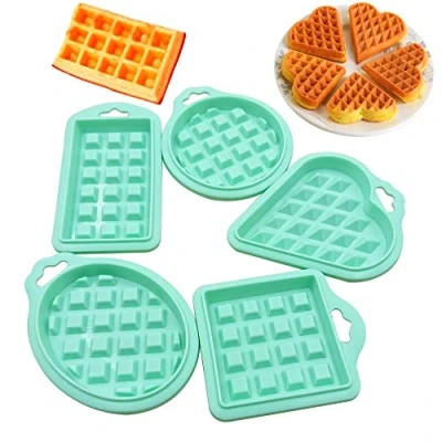 Image of Schneespitze 5 Pcs Waffle Muffin Cake Moulds,Baking Silicone Mould Baking Molds Bakeware Non Stick Pan