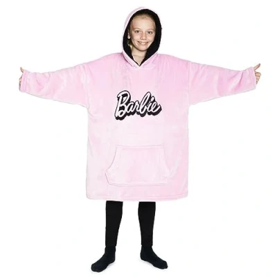 Image of Barbie Girls Oversized Blanket Hoodie, Sherpa Fleece Hooded (Pink)