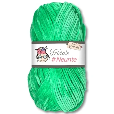 Image of Frida&#039;s Wollhaus 100g #Ninth Fine Chenille Yarn Knitting Crochet Wool Amigurumi Velvety Soft 29 Colors (861 Green)