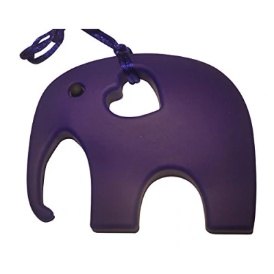 Image of Elephant Teether Soother Silicone Toy BPA Free (Navy Blue)
