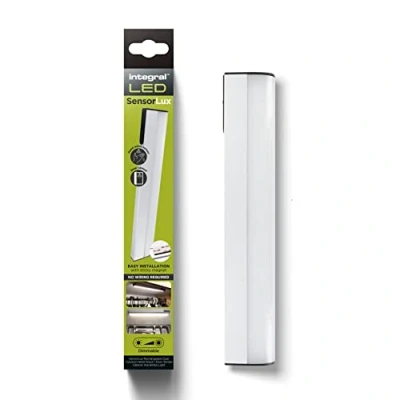 Image of Integral LED SensorLux Warm White Dimmable Door Sensor &amp; Motion Detection Cabinet, Drawer Wardrobe Light with Magnetic Strip Aluminium Construction, Rechargeable 1600mAh Battery Easy to Install