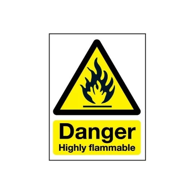Image of Sitesafe Highly Flammable Rigid PVC Danger Sign 148 x 210mm
