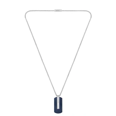 Image of BOSS Jewelry Men&#039;s ID Collection Pendant with chain Stainless steel 1580302