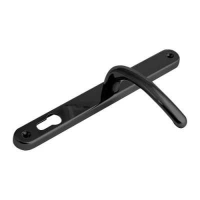 Image of Fab &amp; Fix UPVC Black Balmoral Door Handle Set, 92mm PZ, Lever/Lever, 210mm Screw Centres for External Doors