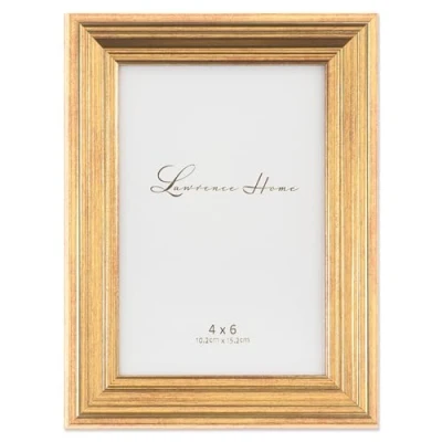 Image of Lawrence Frames Sutter Burnished Picture Frame, Gold, 4x6