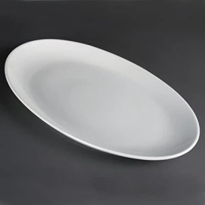 Image of Olympia French Deep Oval Service Plates 500mm Porcelain White with New Features