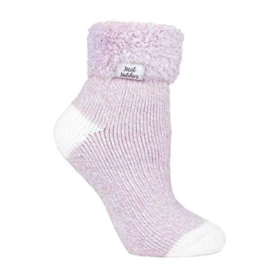 Image of HEAT HOLDERS Ladies Thick Soft Cute Fleece Lined Low Cut Ankle Winter Thermal Sleep Socks (4 8 uk, Light Mauve (S TOT))