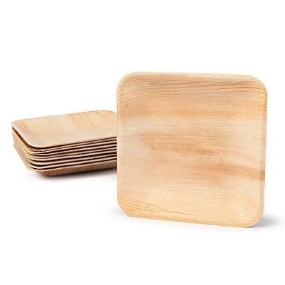 Image of BIOZOYG Palmware DTW05369 Disposable palm leaf plate, 25 pieces, angled, 15x15 cm, compostable