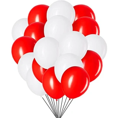 Image of 25Pcs St George England Balloons Red White Latex Football World Cup Fan Supporter