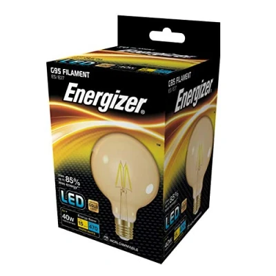 Image of Energizer LED G95 Filament Energy Saving Lightbulb, E27, Warm White