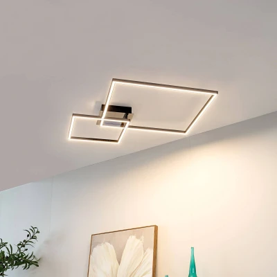 Image of Lindby LED ceiling light Panja, 35 cm, chrome coloured, iron