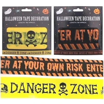 Image of 9MT Halloween Warning Tape Horror Caution Danger Spooky House Party Banner (Random Design)