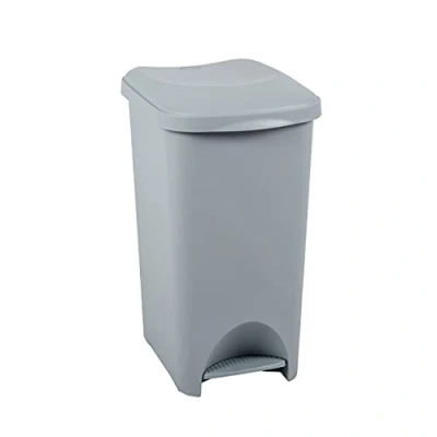 Image of Addis Eco Made from 100 Percent Plastic Family Kitchen Pedal Bin, 519000ADF, Recycled Light Grey, 40 Litre