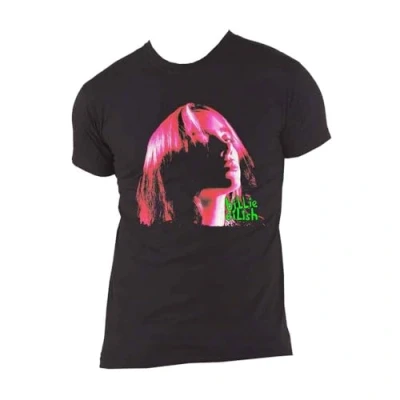 Image of Paradiso Clothing Billie Eilish NEON Shadow Print Tshirt, Women&#039;s, Size: XL, Black
