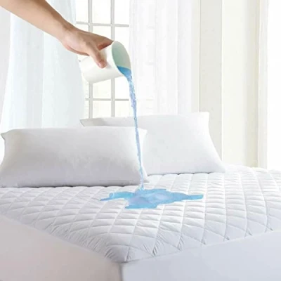 Image of Dudu N Girlie Quilted Fitted Mattress Pad Waterproof Cover Topper Protector Stretches Exta Deep (King 160 x 200)