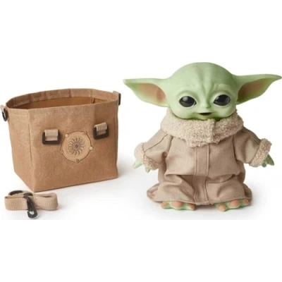 Image of Mattel Star Wars The Child Plush Toy, 11 in Yoda Baby Figure from Mandalorian, Collectible Stuffed Character with Carrying Satchel for Movie Fans Ages 3 and Older, HBX33