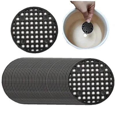 Image of 100pcs Flower Pot Mesh Pad, Garden Bonsai Drainage Hole Screens Bottom Grid Mat Breathable Gasket