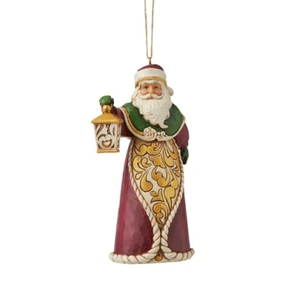Image of Enesco Jim Shore Heartwood Creek Santa with Lantern Christmas Ornament 6008128