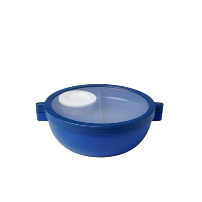 Image of Mepal Bento lunch bowl Vita Multi Compartment Extra with lid, dressing container &amp; tray box Salad Vivid blue