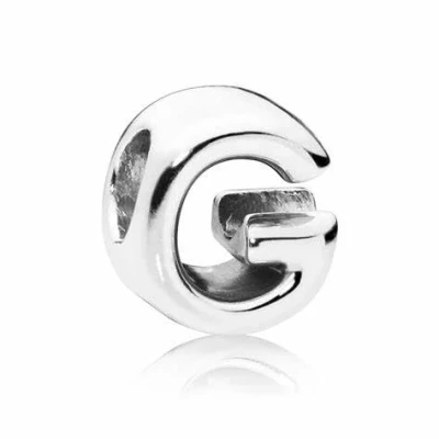 Image of CWOne Designs Sterling Silver Letter Aphabet Charm For Pandora Bracelets Women (G)