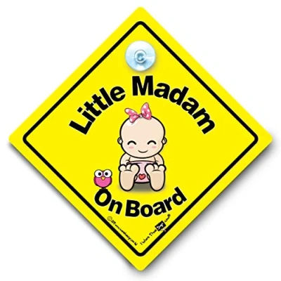Image of Little Madam on Board Car Sign, Baby Sign Style Suction Cup