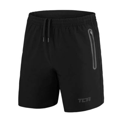 Image of TCA Elite Tech Mens Running Shorts with Zip Pockets, Gym Men Training Sports Short Phone Pocket Black Stealth, M