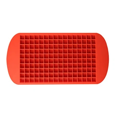 Image of Mini 160 Ice Cubes Soft Silicone Tray Mould Tool Food Safe Maker Easy Pop Out Non Stick Cube for Party BBQ Cool Summer (Red)