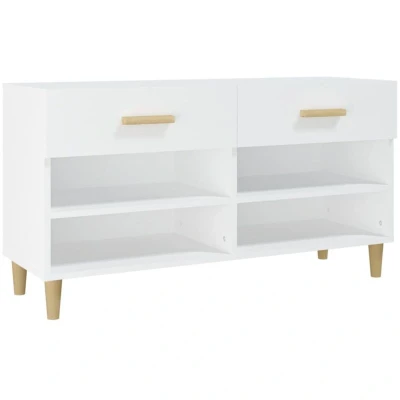 Image of vidaXL Shoe Cabinet White 102x35x55 cm Engineered Wood