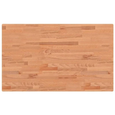 Image of vidaXL Beech Wood Table Top, Rectangular Solid Replacement for Dining or Side Table, Easy to Clean Surface, DIY Furniture Customization, Unique Natural Grain, 100x60x2.5 cm