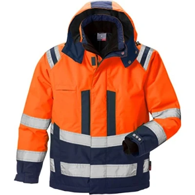 Image of Fristads Kansas 119626 High Viz Airtech Winter Jacket Hi Vis Orange/Navy L