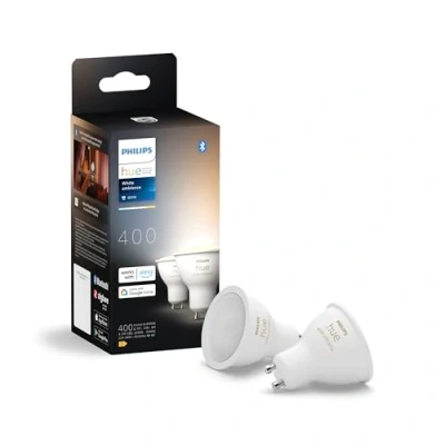 Image of Philips Hue GU10 Smart Spotlight (2 Pack) White Ambiance